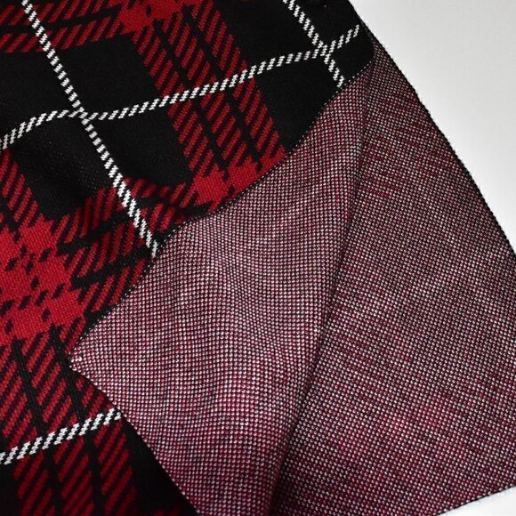 Anne Klein Poncho Pullover Red And Black Plaid Sweater Cape Shawl Size L - Picture 11 of 13